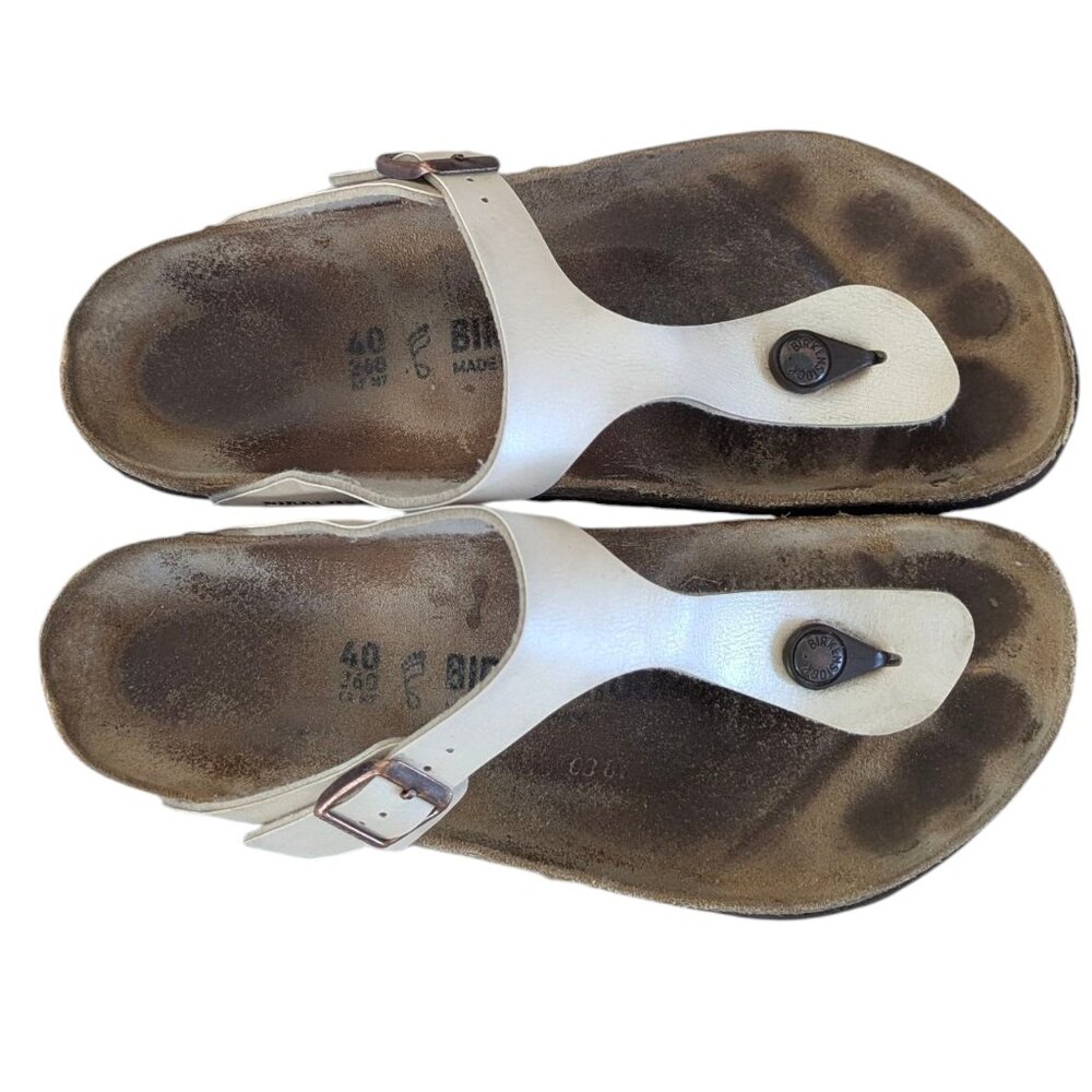 Birkenstock Platinum Leather Sandals - Size 40 - Picture 9 of 12
